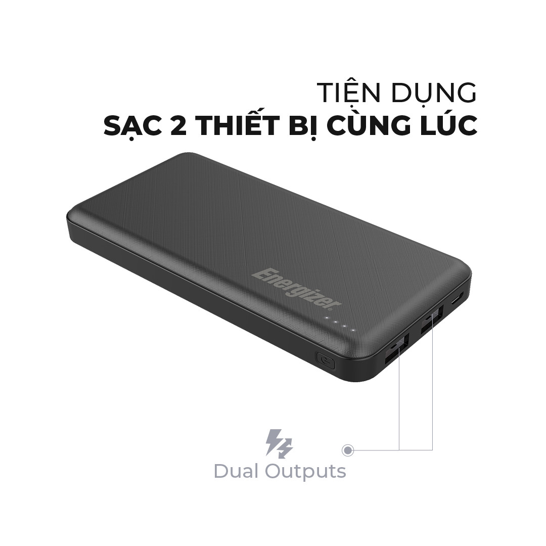 Combo Sạc dự phòng Energizer UE10053 + Sạc Mophie 10W + Cáp USB-C - HÀNG CHÍNH HÃNG