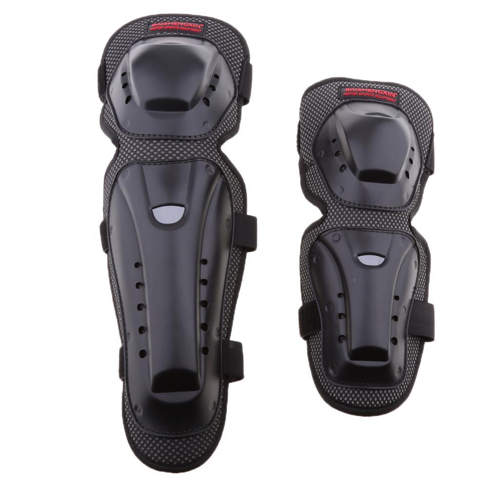2x 4Pieces Unisex Motorcycle Motocross Cycling Elbow And Knee Pads Protector Guard Armors Set Black