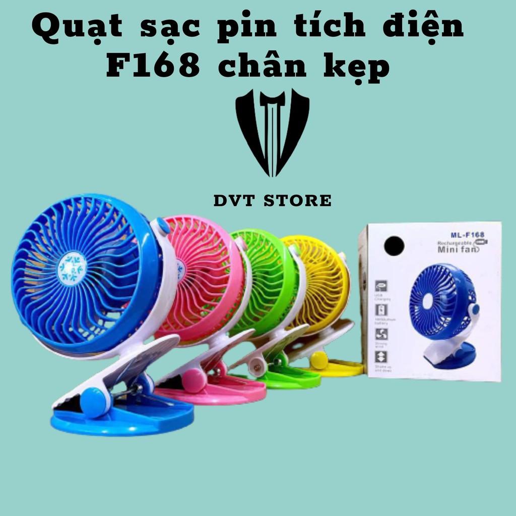 Quạt sạc pin tích điện F168 chân kẹp