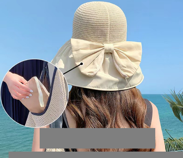 mũ rộng vành chống nắng chống tia UV cao cấp mới, nón nữ vành to gắn nơ thời trang