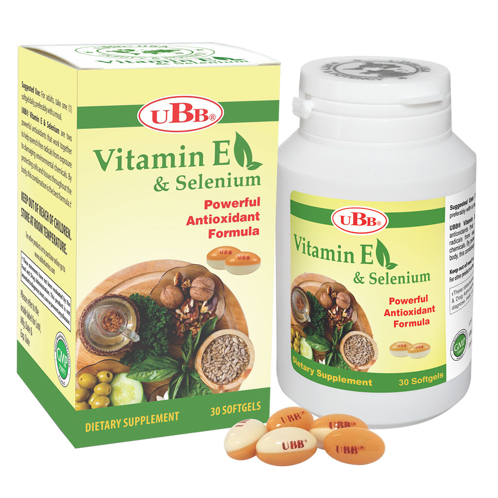 Thực Phẩm Chức Năng - UBB VITAMIN-E & SELENIUM - Hỗ trợ giúp làn da khỏe đẹp từ bên trong, ngăn ngừa lão hóa