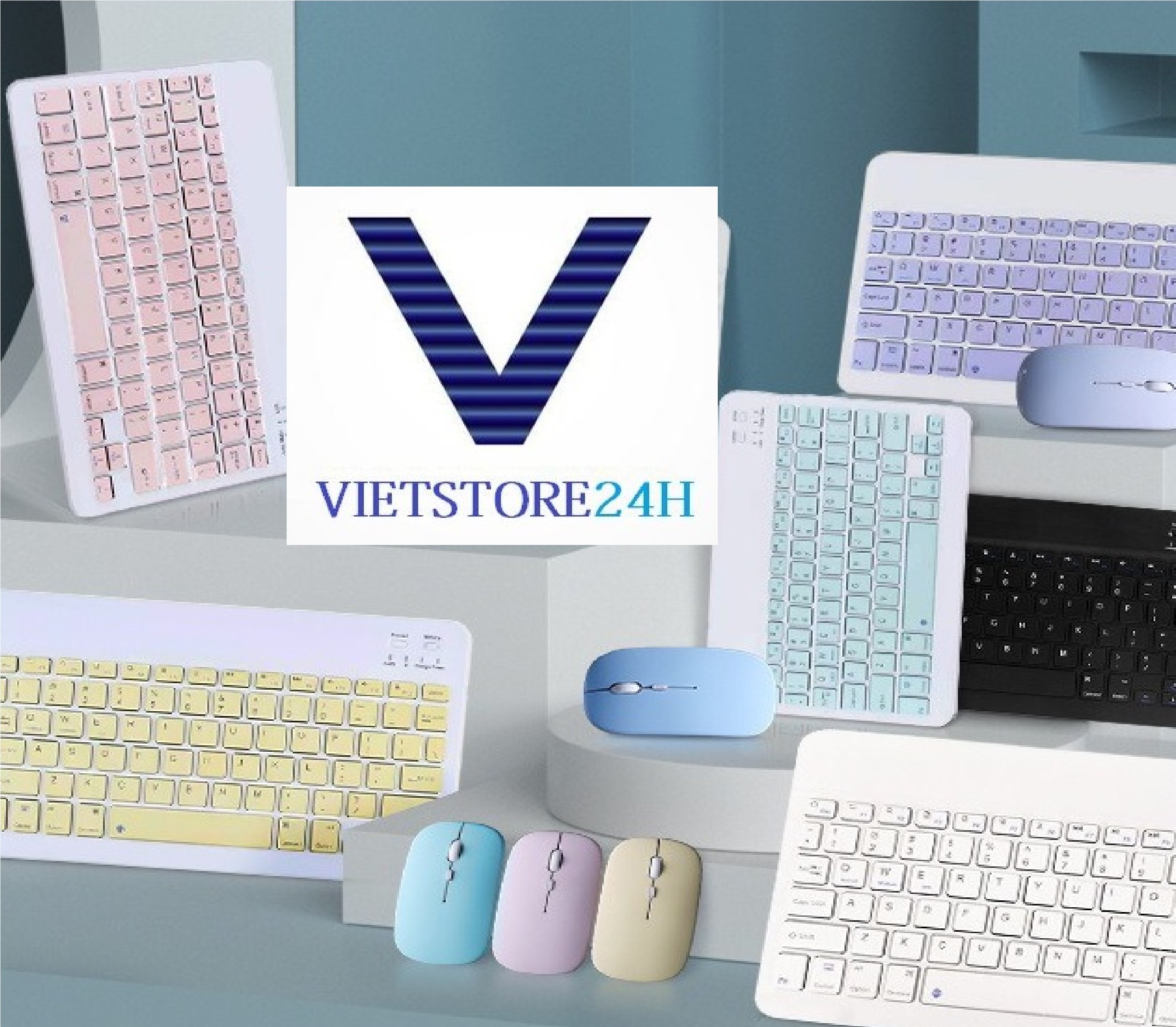 Bàn Phím Và Chuột Bluetooth Mini Siêu Mỏng GOIIOG 030 dùng cho ipad, điện thoại có đa dạng màu sắc cá tính VT - Hàng chính hãng