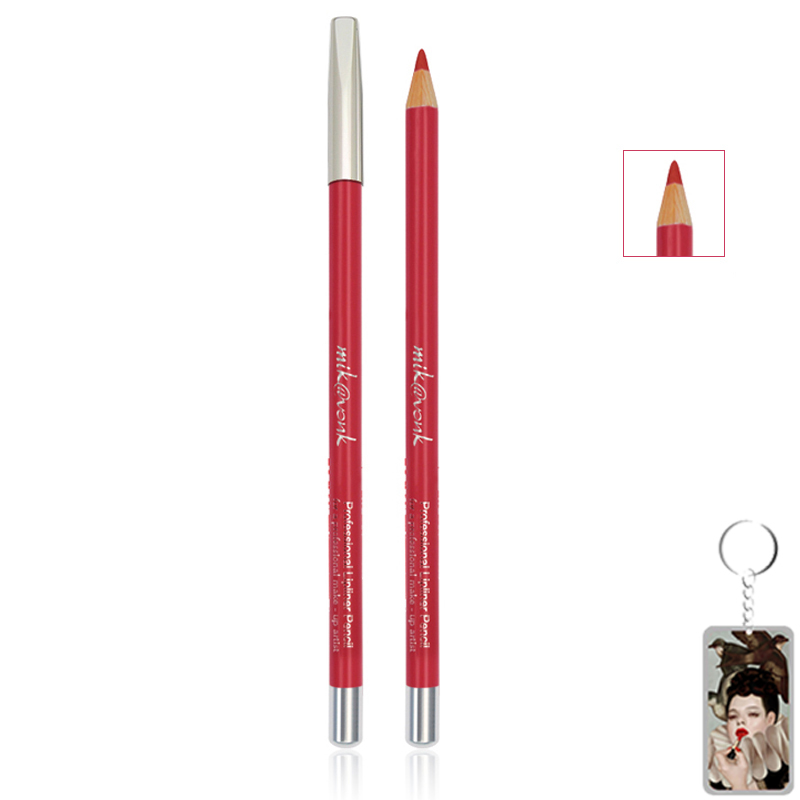 Chì Kẻ Môi Quyến Rũ Mik@Vonk Professional Lipliner Pencil Hàn Quốc #09 Màu đỏ  tặng kèm móc khoá - 1 cây