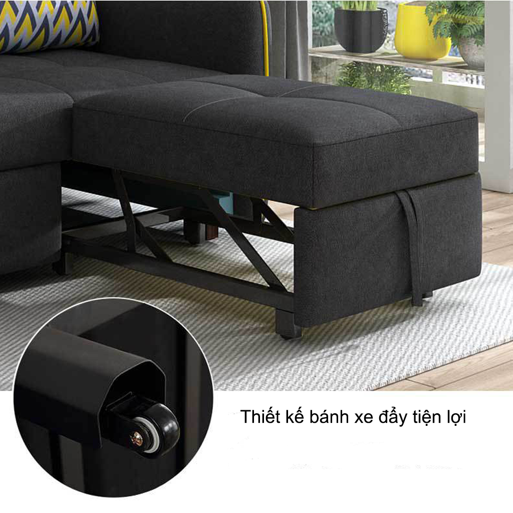 Ghế Sofa Giường Chữ L Đa Năng Cho Phòng Khách HGP,  Sofa Bed Kéo Ra Thành Giường Tiện Lợi Mã HGK-09