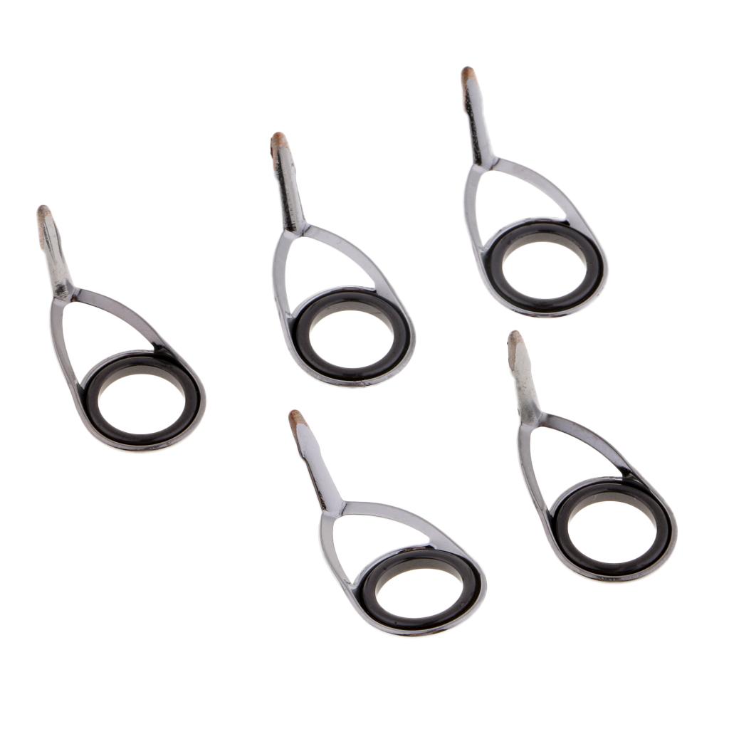 5pcs Fishing Rod Eyes SIC Ring Spinning Rod Guides Line Rings