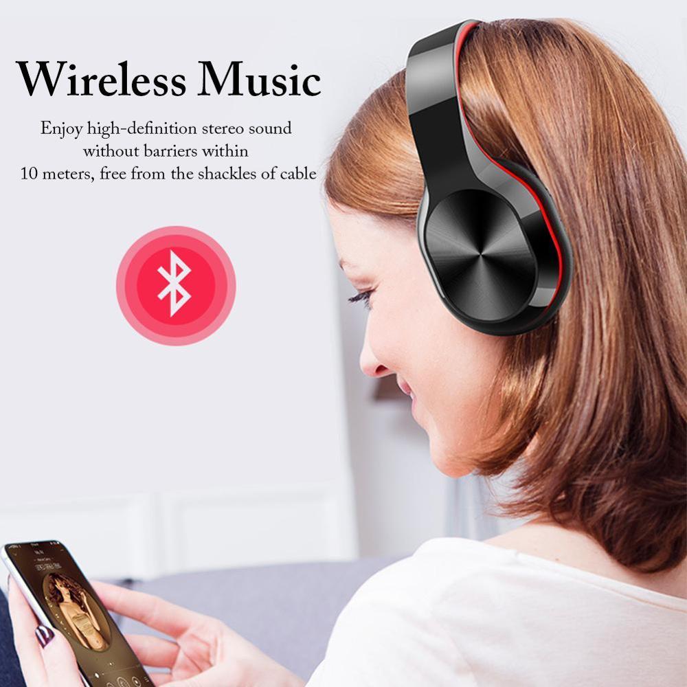 2020 Mới T5 Bluetooth Tai Nghe Stereo Không Dây Tai Nghe Có Thể Gập Lại Thấp Bass Tai Nghe Có Thể Điều Chỉnh Tai Nghe Nhét Tai Có Mic/Thẻ TF