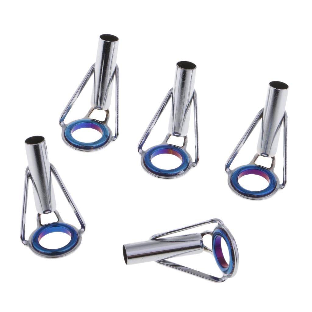 5pcs Fishing Rod Guides Tip Tops Repair Kit Spinning Casting Rod Tip Ring