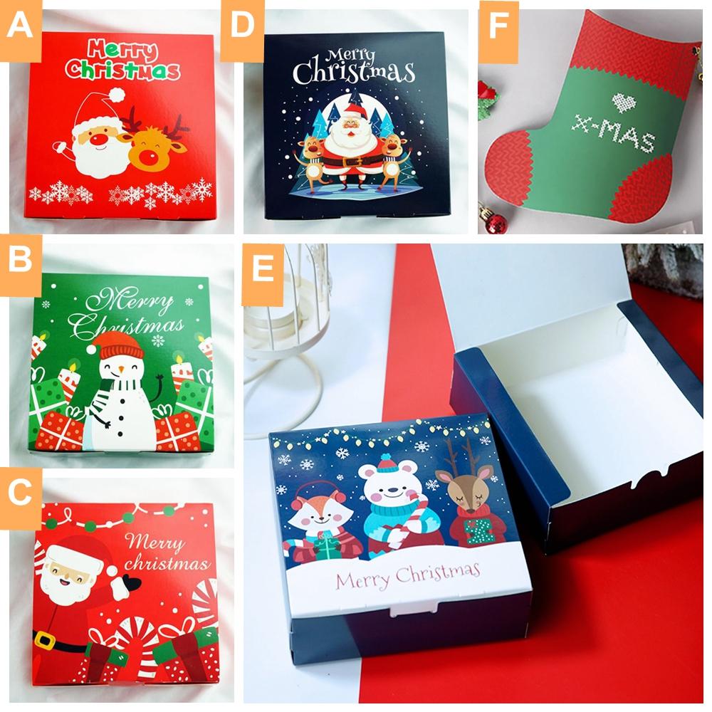 Set 1 / 3 / 5 Hộp Bánh Quy Họa Tiết Giáng Sinh Dễ Thương