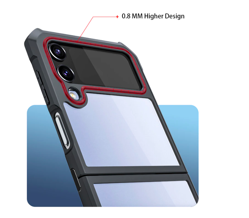 Ốp Lưng Chống Sốc Mặt Lưng Trong Suốt Bảo Vệ Cho Samsung Galaxy Z Flip, Z Flip 4 - Hàng Chính Hãng Xundd