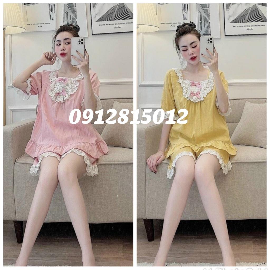 Bộ bầu mặc nhà mùa hè tằm đũi chất mát