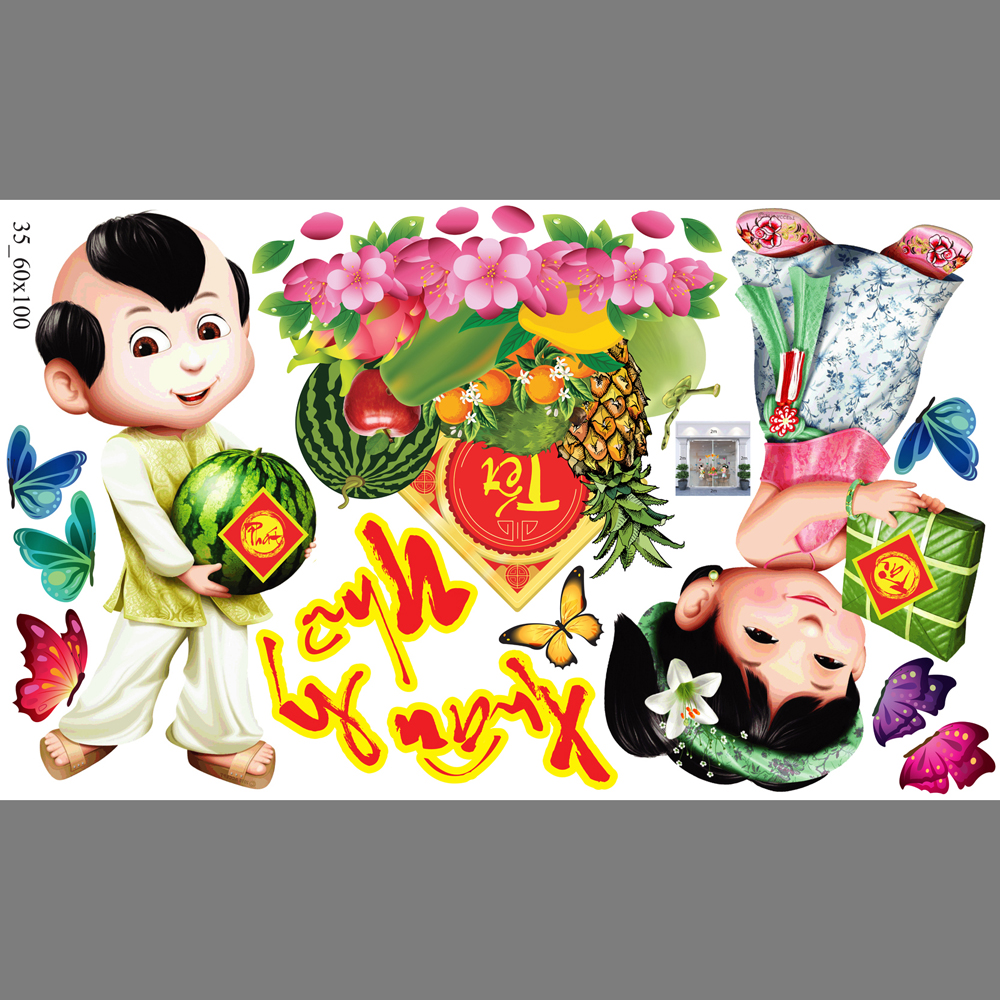 Decal trang trí tết xuân 2020 combo số 10