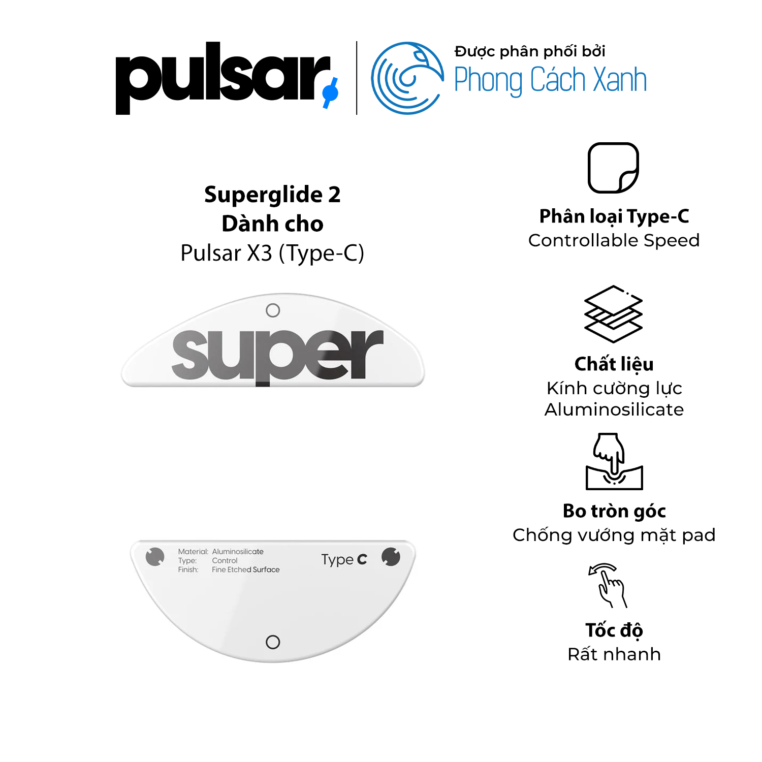 Feet chuột Pulsar Superglide 2 - Pulsar X3 (Type-C) - Hàng Chính Hãng