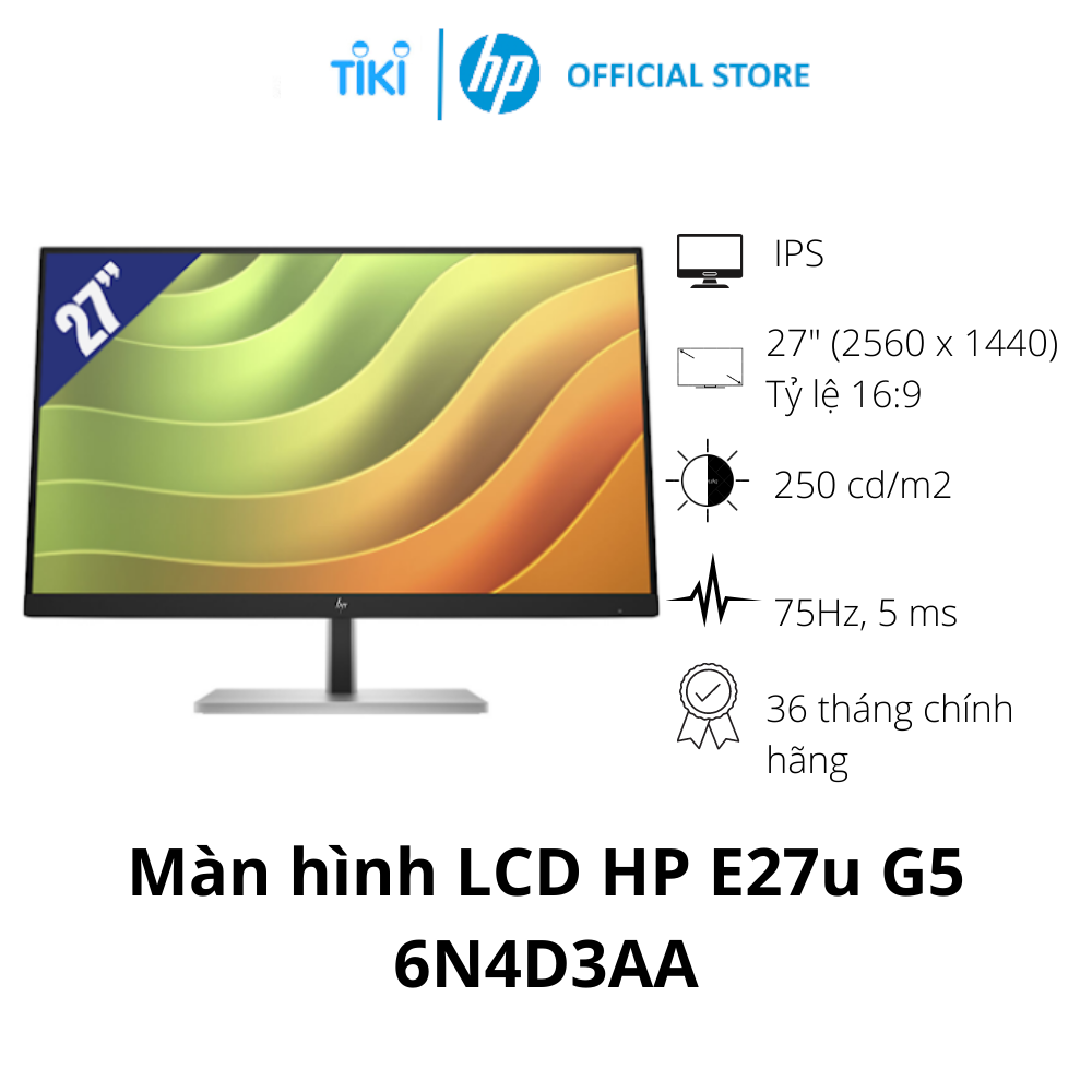 Màn hình vi tính HP E27u 27 inch G5 QHD USB-C Monitor,3Y WTY_6N4D3AA - Hàng Chính Hãng