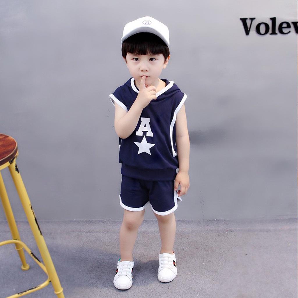 Bộ Quần Áo Bé Trai, Đồ Bộ Sát Nách In Ngôi Sao Chất Cotton Cao Cấp Cho Bé Từ 7-28kg - ROSY KIDS