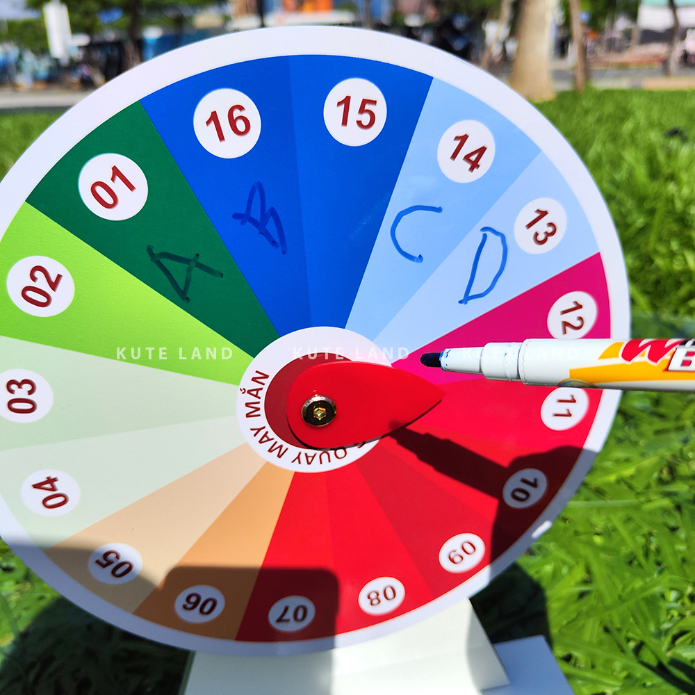 Vòng quay may mắn 25 cm 16 ô trúng thưởng làm sự kiện trò chơi giáo cụ dạy học lucky wheel size lớn