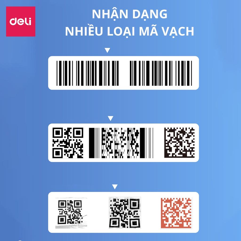 Máy Quét Mã Vạch 1D 2D Đa Ứng Dụng Deli - Quét Mã Bar Code QR Siêu Thị, Cửa Hàng Tạp Hóa, Kho Hàng, Kết Nối USB Có Dây Đa Thiết Bị Thông Minh - Hàng Chính Hãng- ES201 ES211