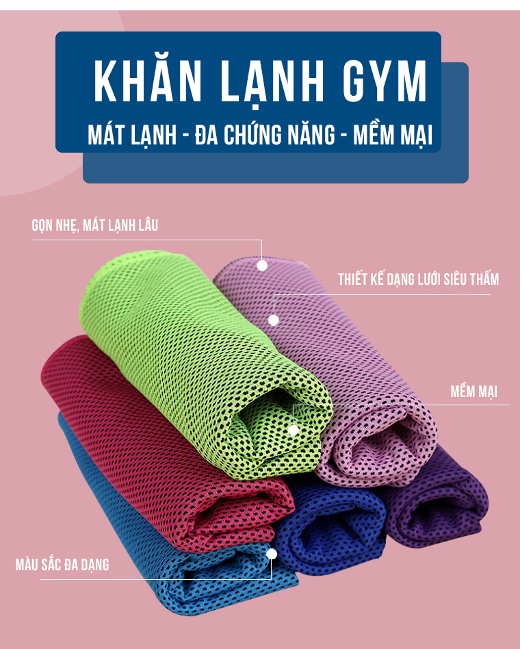 Khăn Lạnh Thể Thao Tâp Gym Siêu Mát, Thấm Hút Mồ Hôi Chống Nóng Đa Năng