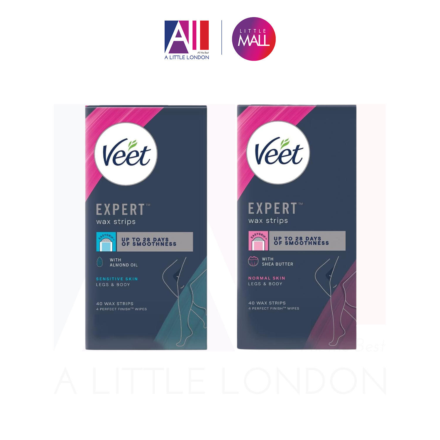 Tẩy lông chân, body Veet Expert Cold Wax Strips