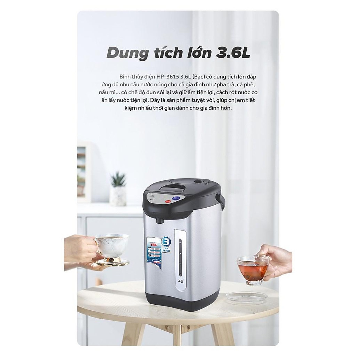 Bình Thủy Điện HP-3615 (3.6L) - Hàng Chính Hãng