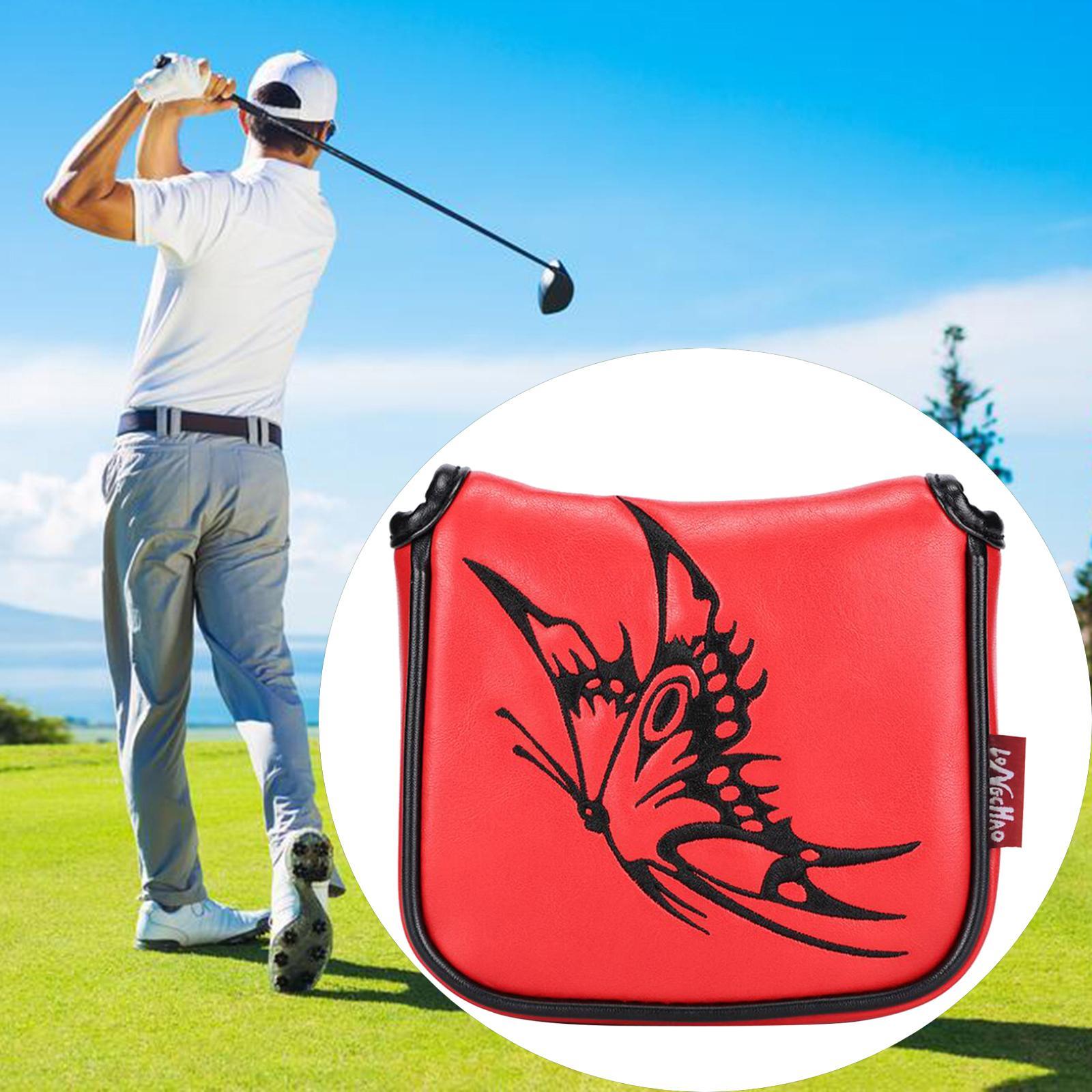 2PCS Universal Golf Mallet Putter Covers Headcover Magnetic Closure Guard