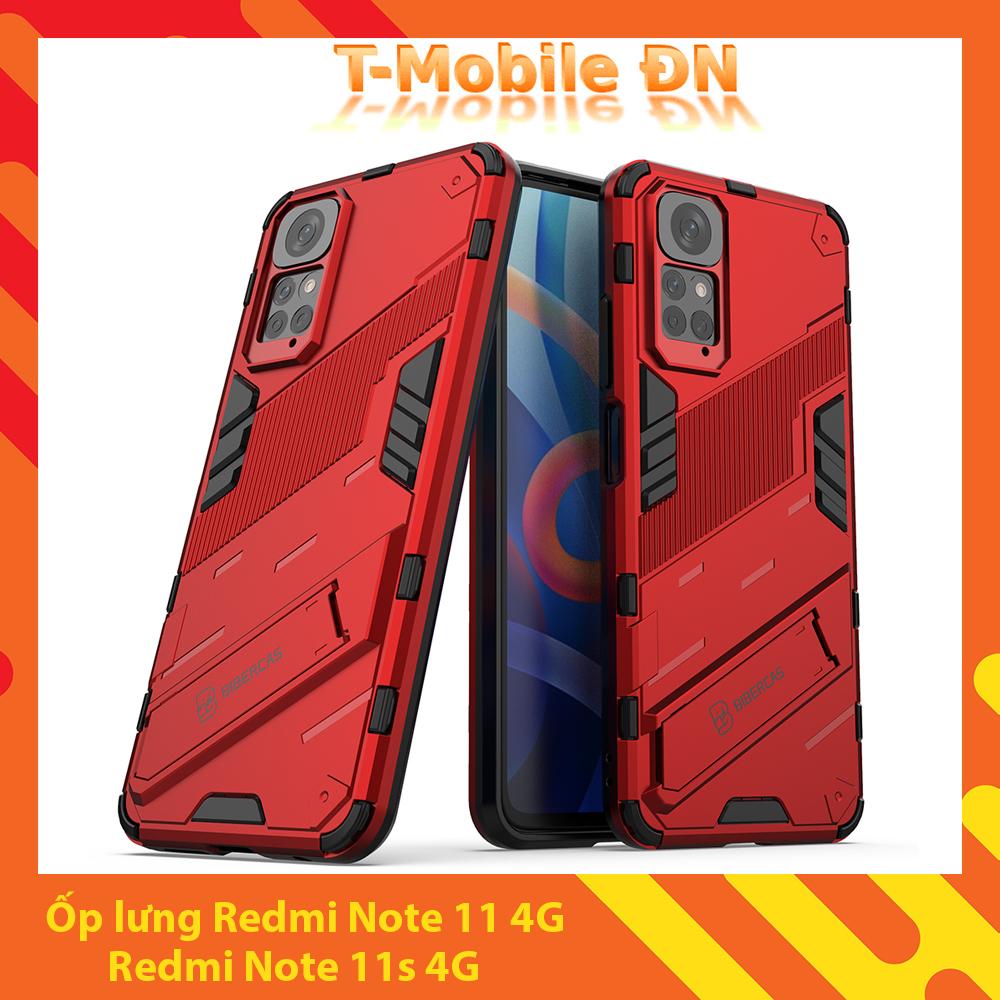 Ốp lưng cho Xiaomi Redmi Note 11 11S, Ốp chống sốc Iron Man PUNK cao cấp kèm giá đỡ cho Redmi Note 11 11S 4G