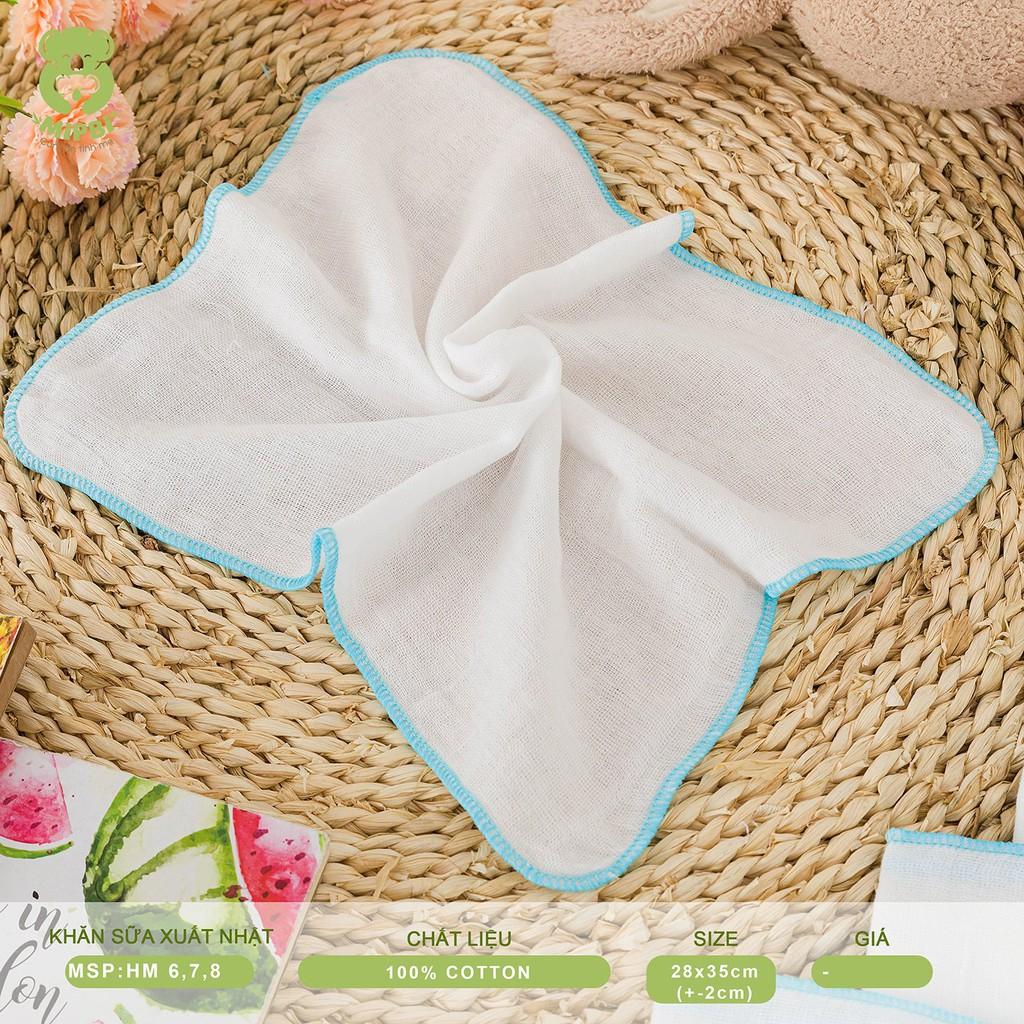 Khăn sữa xuất Nhật Mipbi 100% cotton tự nhiên siêu mềm (Gói 10 chiếc)