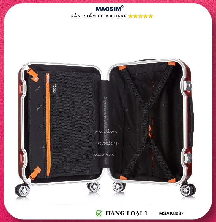 Vali cao cấp Macsim Aksen hàng loại 1 MSAK8237 cỡ 20inch