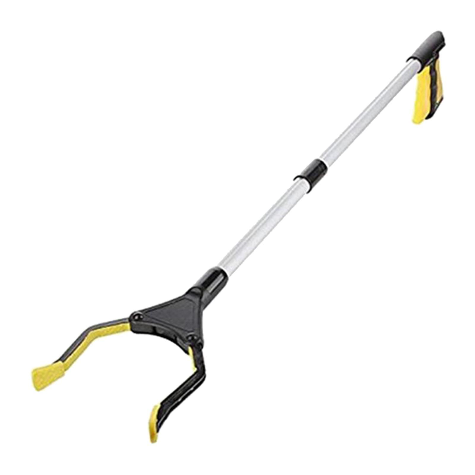 Trash Picker Upper Reacher Grabber 32 Inch Foldable Reaching Arm Yellow