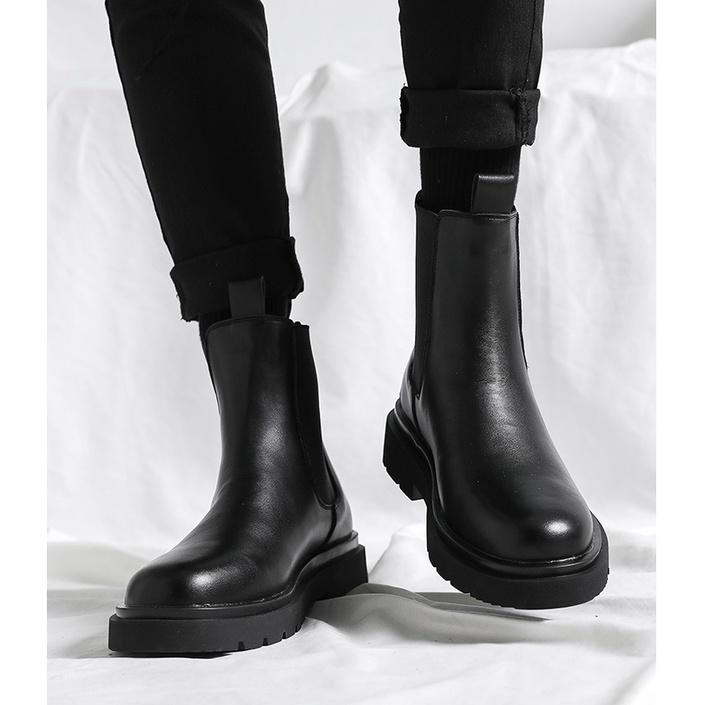 Giày bốt da nam - Chelsea Boots - tăng chiều cao 7 cm (Hàng siêu cấp)