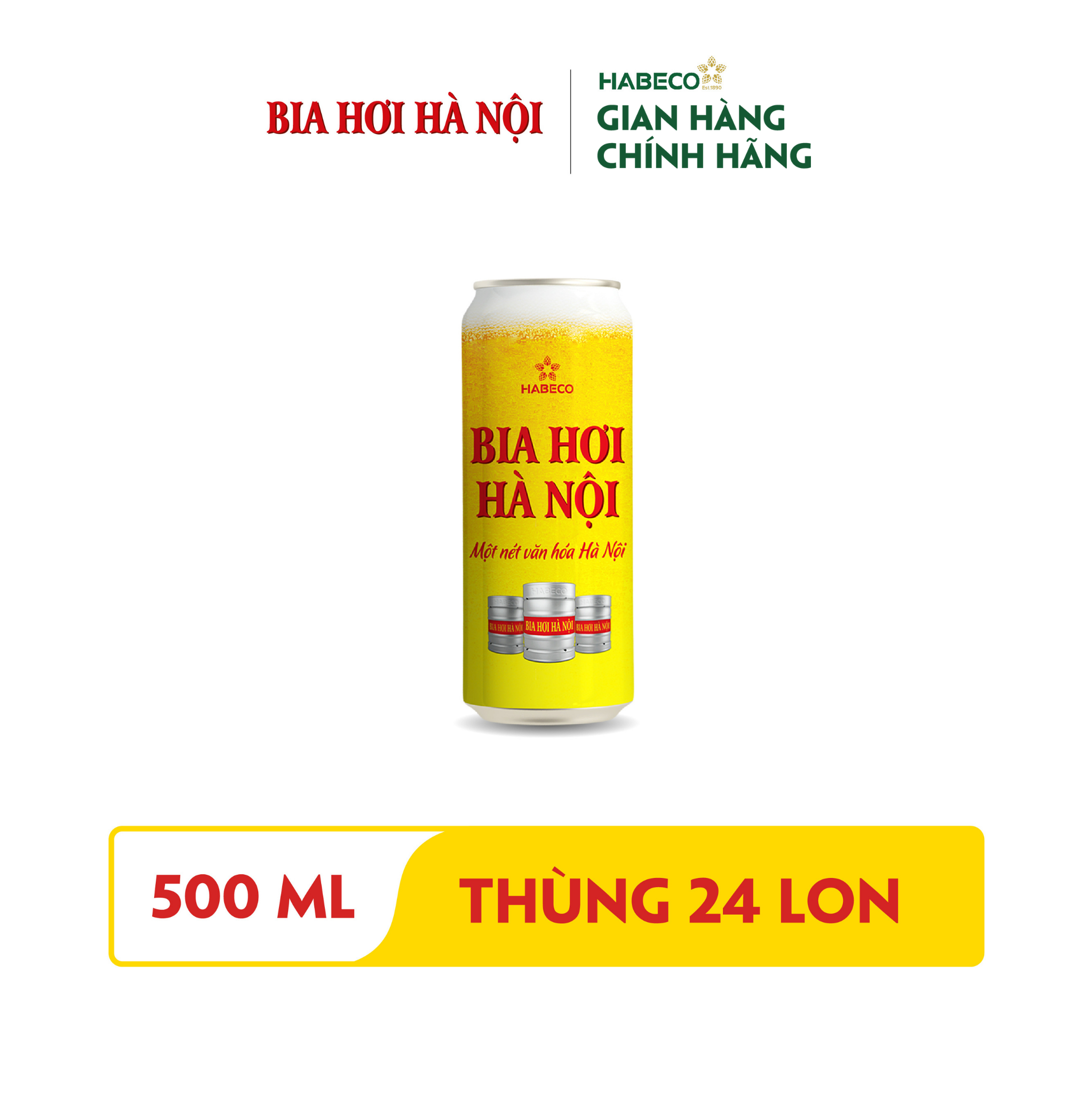 Combo 2 Thùng Bia Hơi Hà Nội - Thùng 24 lon 500ml