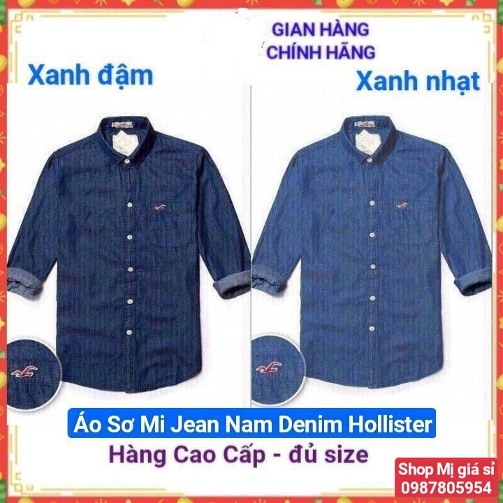 Áo Sơ Mi Jean Nam Hàng VNXK. Áo Sơ Mi Jean Denim Hàng Cao Cấp