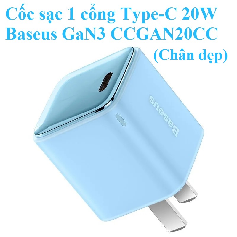 Củ sạc nhanh 1 cổng type-C 20W Baseus GaN3 CCGAN20CC  _ Hàng chính hãng