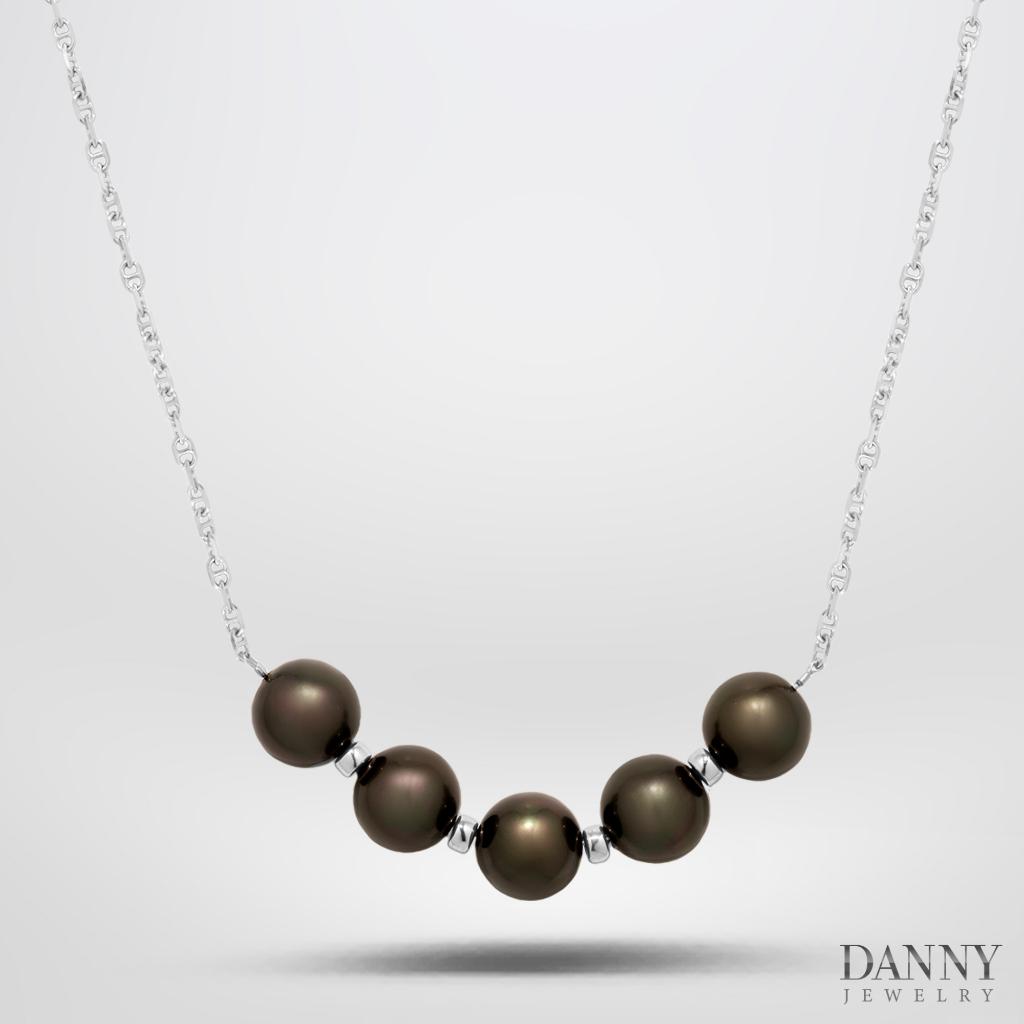 Dây Chuyền Danny Jewelry Bạc 925 Xi Rhodium Đính Mặt Ngọc Ốc D6235100005