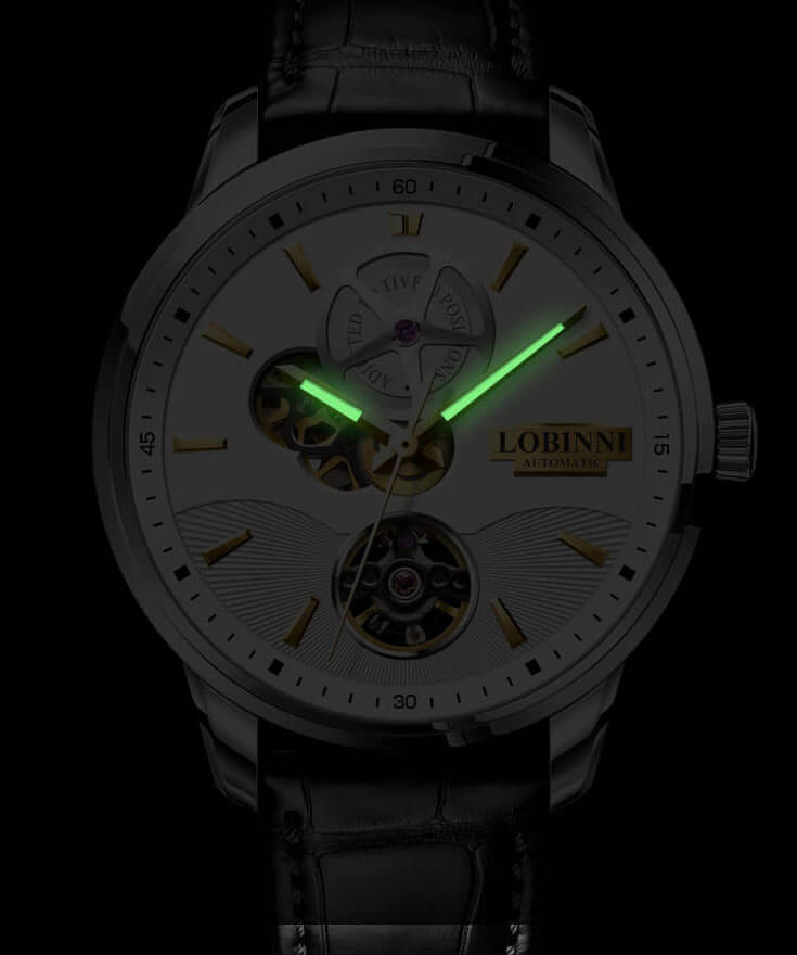 Đồng hồ nam chính hãng LOBINNI L5018-2 Fullbox, Kính sapphire ,chống xước,chống nước,dây da xịn, máy cơ , Mới 100%,Bảo hành 24 tháng