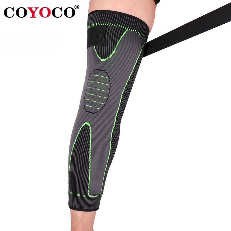 Coyoco kéo dài thể thao bảo vệ chân hỗ trợ chân 1 PCS dài màu xanh lá cây màu xanh lá cây tay áo bảo vệ ấm áp tay áo Color: 3XL non-slip bandage