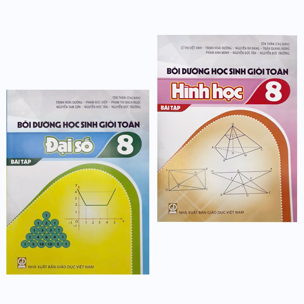 Combo: Bộ Sách Bồi dưỡng Học sinh giỏi Toán 8 (BT Đại số + Hình học)