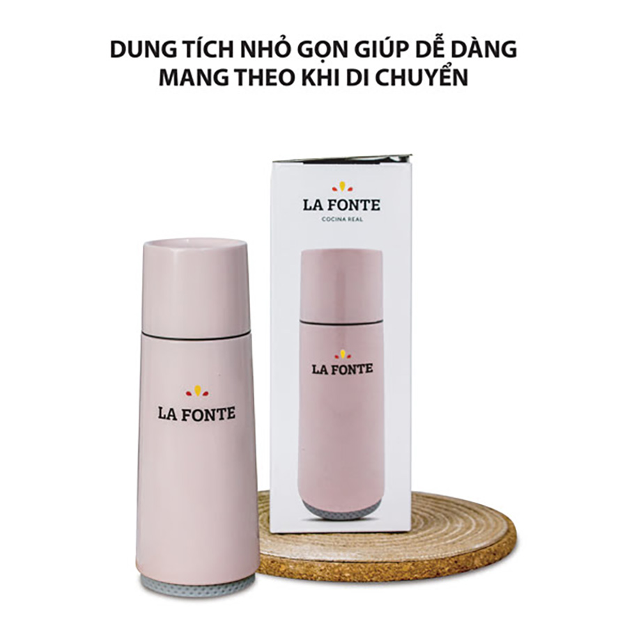 Bình giữ nhiệt LAFONTE 370ml màu hồng- 000891