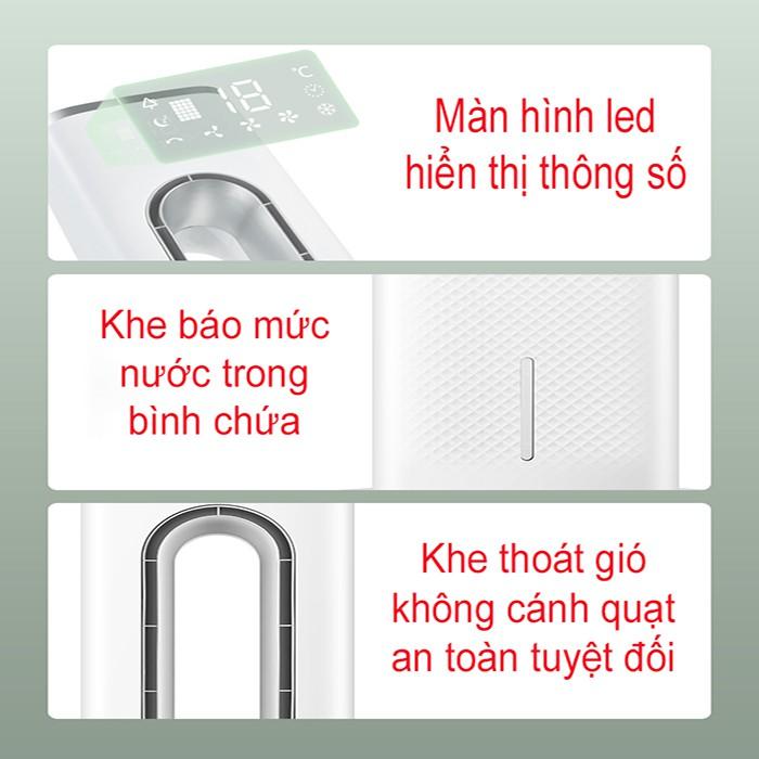 Quạt Không Cánh tích hợp máy lọc không khí , Quạt hơi lạnh cung cấp Ion, màn hình  cảm ứng điều khiển từ xa