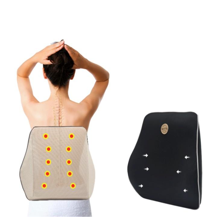 Gối tựa lưng ô tô chất liệu cao su non hoạt tính 100% cao cấp DC-TL01