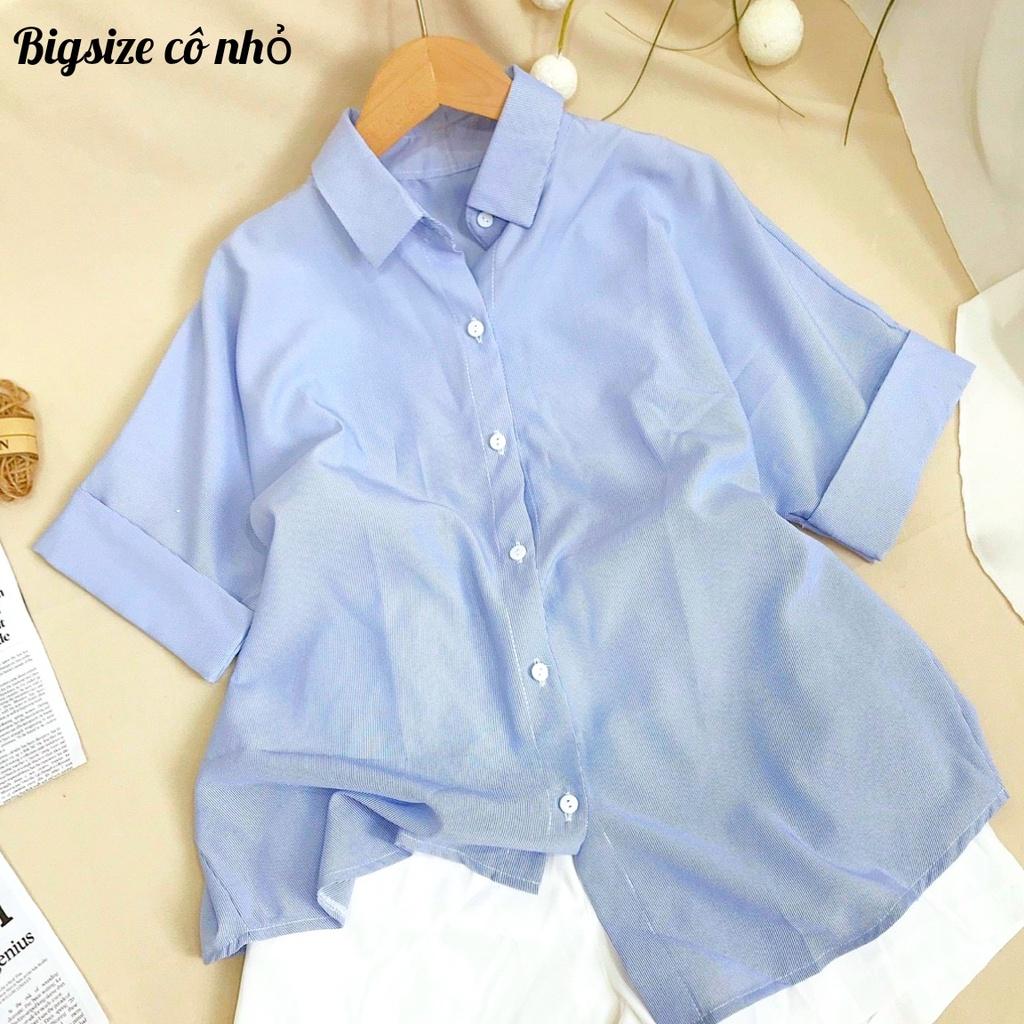 Áo sơ mi bigsize nữ tay ngắn kiểu xẻ lưng có cúc, Áo kiểu big size nữ AT10