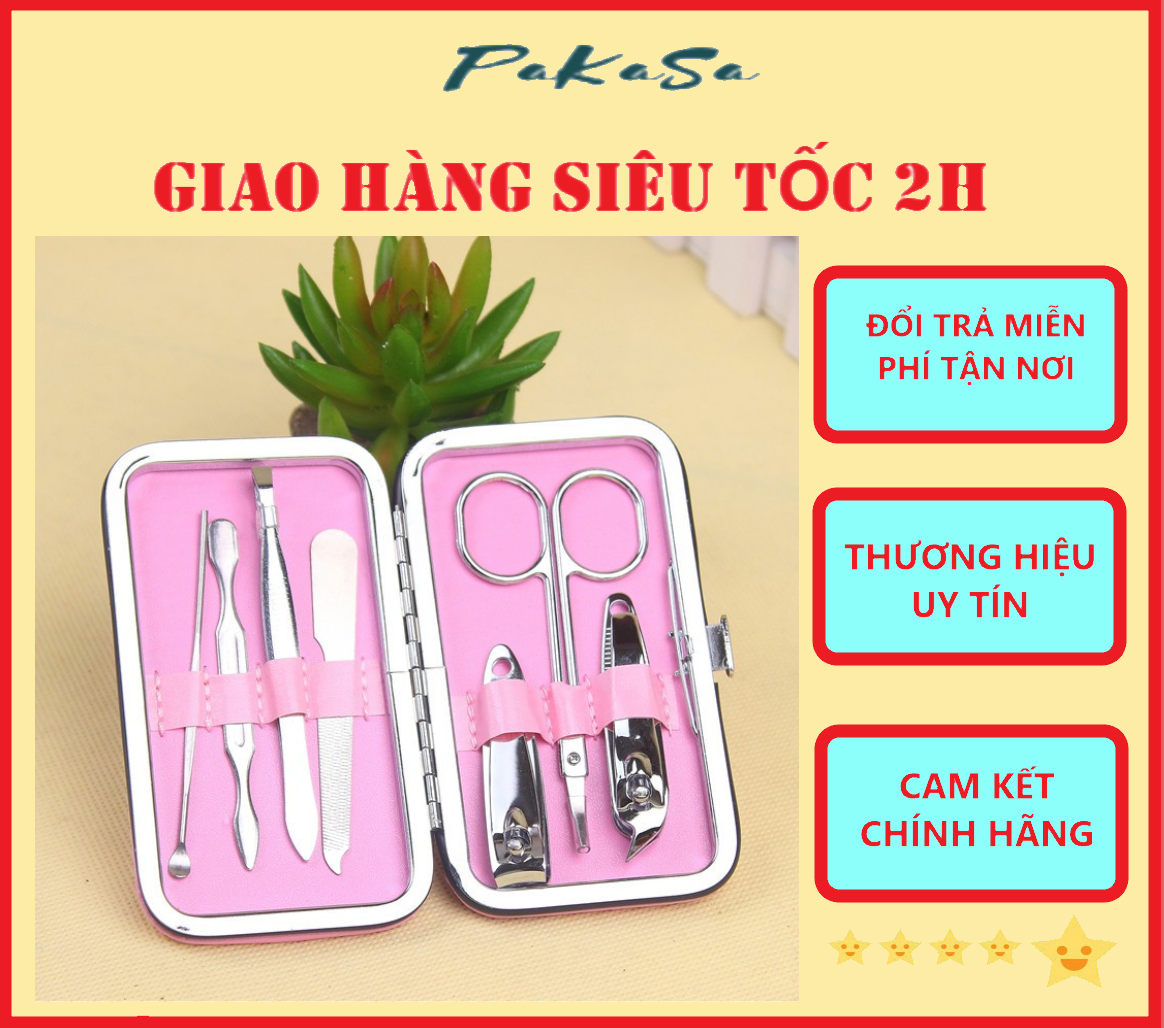 Bộ Bấm Móng 7 Món Kèm Hộp Dễ Thương - Hàng Chính Hãng ( Họa Tiết Ngẫu Nhiên)