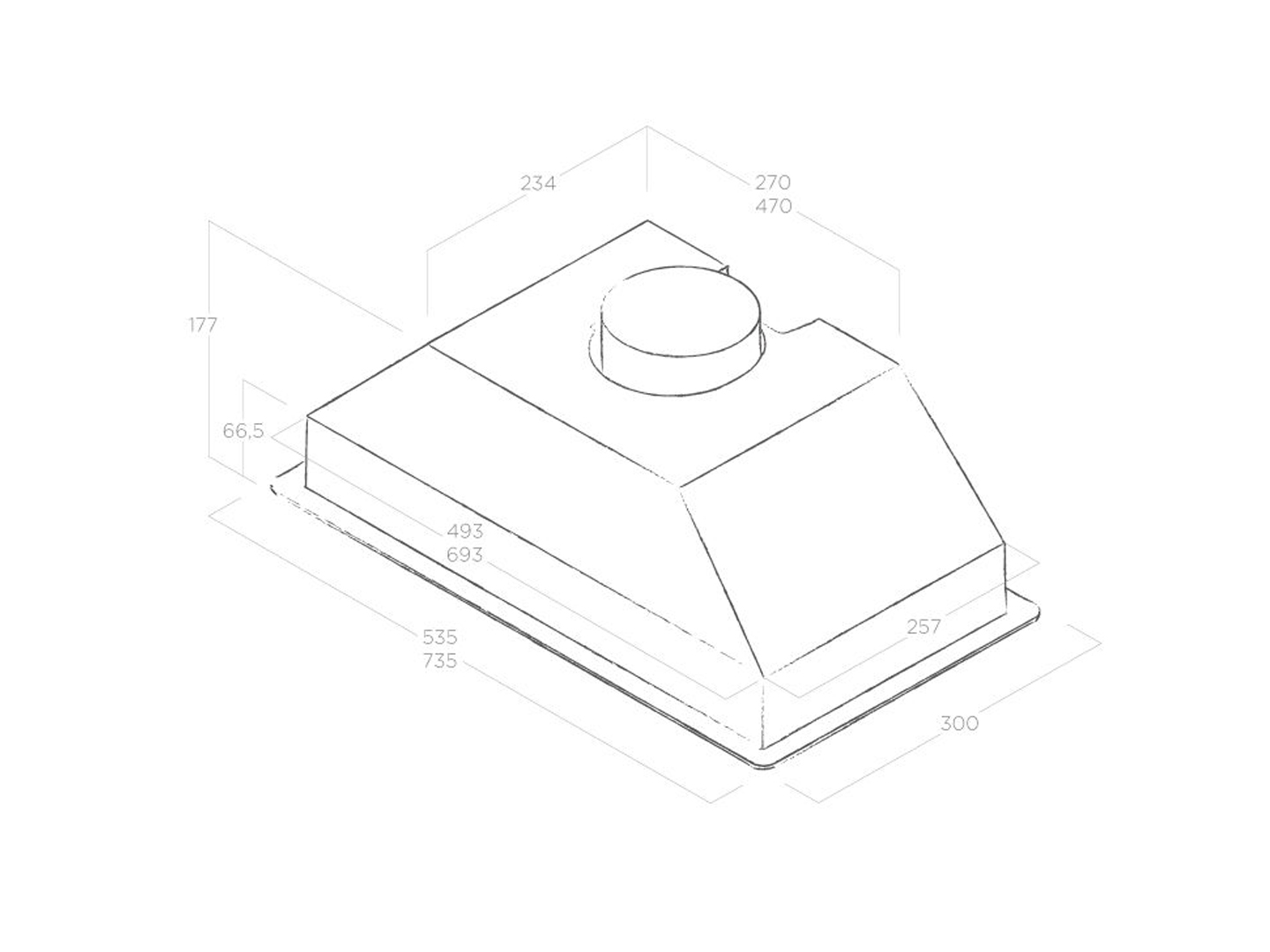 Máy hút mùi âm tủ Elica ERA size 52 - Xám - Hàng chính hãng