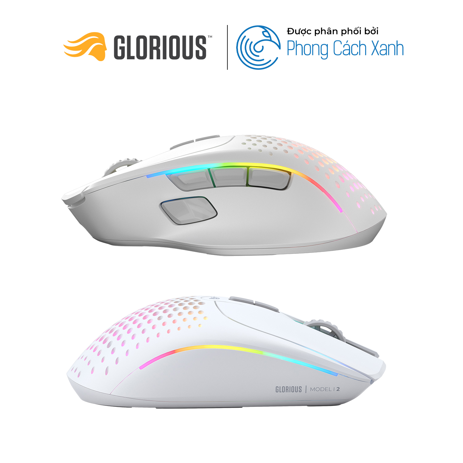 Chuột công thái học không dây siêu nhẹ Glorious Model I 2 Wireless | Matte - Hàng Chính Hãng
