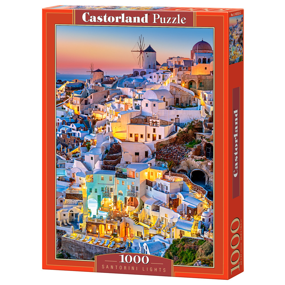 Xếp hình puzzle ánh đèn về đêm ở Santorini 1000 mảnh CASTORLAND C-103522