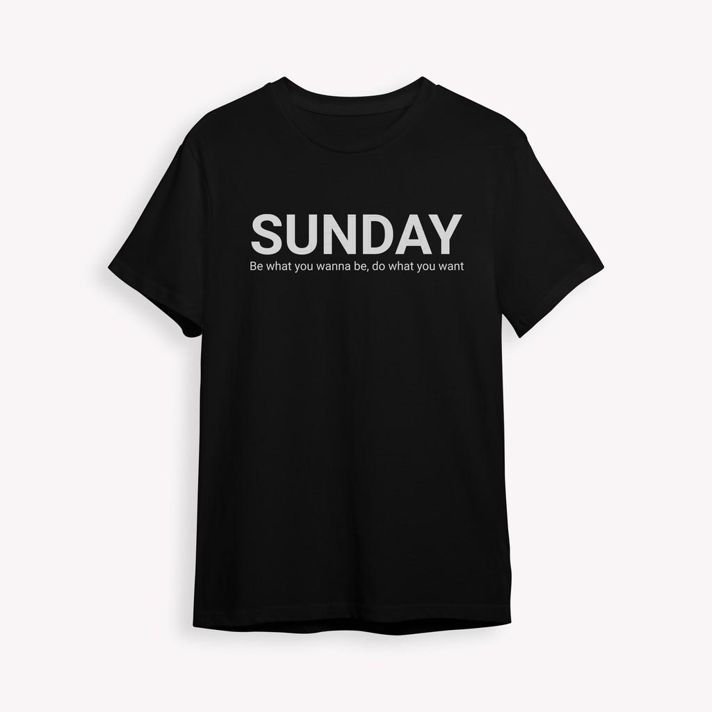 Áo Thun Unisex SUNDAY Moda Classic Đen Nam Nữ In Hình 100% Cotton - Local Brand Chính Hãng