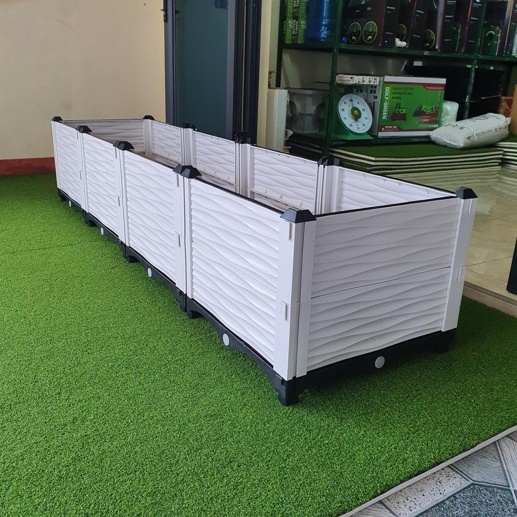 Chậu trồng rau lắp ghép. KT 200x50 cao 39 cm.Đáy thoát nước chống ngập úng.Sang trọng- Bền hơn 10 năm.