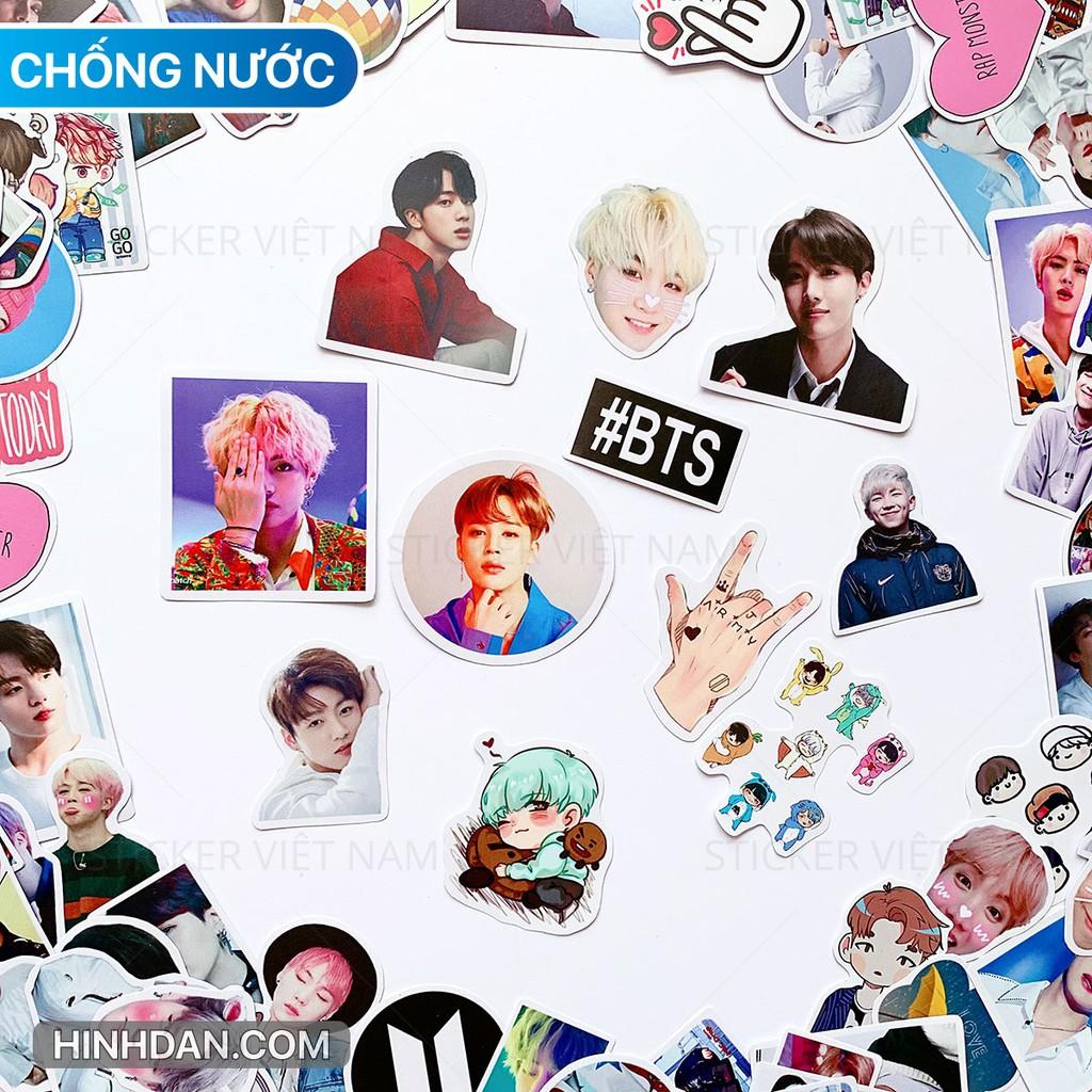 Sticker BTS nhóm nhạc Hàn Quốc - Dán Trang Trí - Chất Liệu PVC Cán Màng Chất Lượng Cao Chống Nước, Chống Nắng, Không Bong Tróc Phai Màu