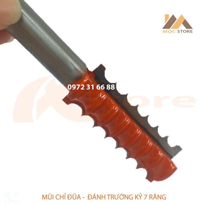 MŨI PHAY GỖ - MŨI SOI GỖ ĐÁNH CHỈ ĐŨA - MŨI TRƯỜNG KỶ 7 RĂNG 55MM CỐT 12.7MM, HÀNG VIỆT NAM CHẤT LƯỢNG CAO