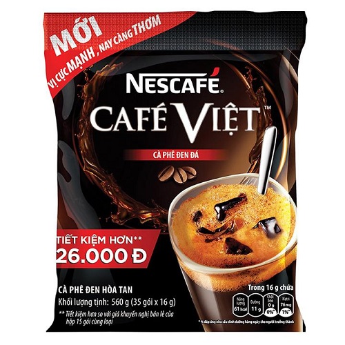 Combo 2 túi cafe đen hòa tan Nescafe Việt đen ( 35 gói / túi )