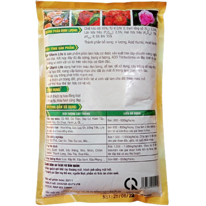 Phân bón hữu cơ Ufarm life, kích ra hoa mai vàng, hoa hồng, hoa giấy, cây cảnh (gói 100g)